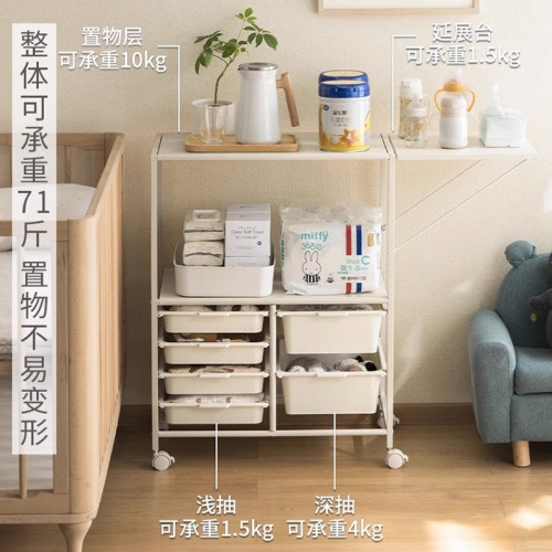 廚房餐邊櫃多層置物架落地式收納儲物櫃多功能客廳可移動推車家用