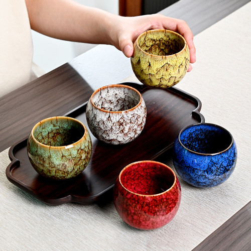 窰變建盞茶杯五行杯茶具天目品茗單杯主人杯禮盒裝商務禮品伴手禮