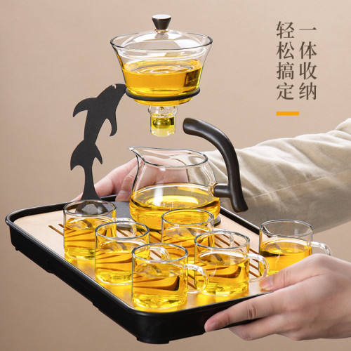 玻璃茶具套裝家用懶人網紅泡茶神器功夫茶杯辦公室泡茶壺沖茶器