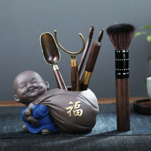 茶道六君子泡茶工具大全套裝茶刀茶夾茶刷勺喝茶用品功夫茶具配件