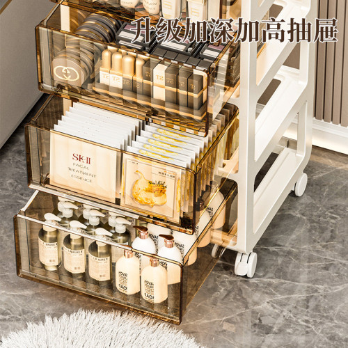 抽屜式零食櫃辦公室帶滑輪收納櫃桌下收納櫃化妝品玩具收納小推車