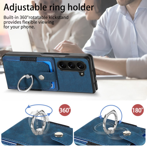 適用三星Samsung ZFold7五金指環卡包手機殼插卡支架fold54保護套