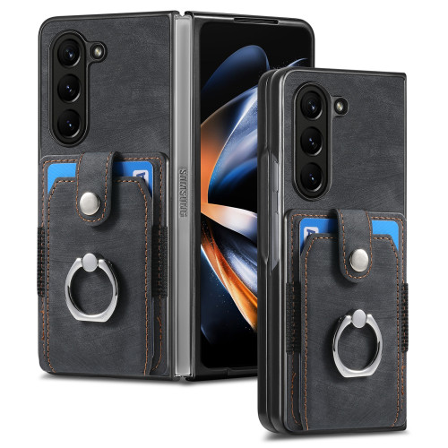 適用三星Samsung ZFold7五金指環卡包手機殼插卡支架fold54保護套