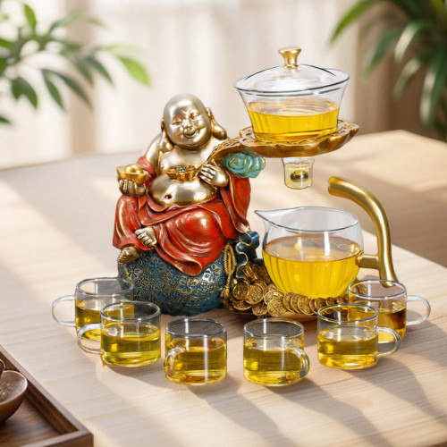 茶具套裝2023新款玻璃全自動功夫茶杯懶人泡茶神器家用磁吸泡茶壺