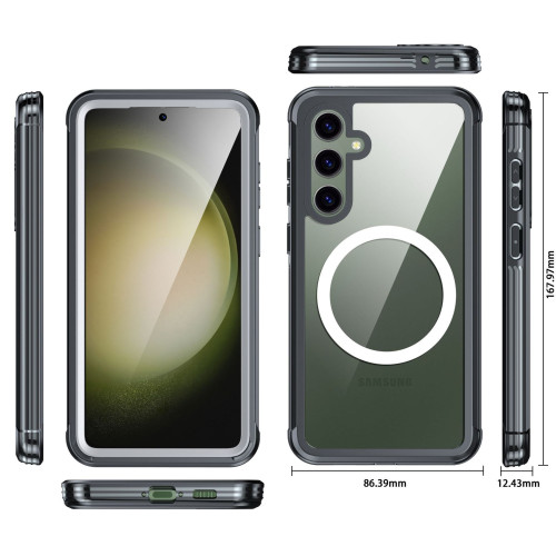 適用三星GalaxyS23FE手機殼運動透明三防密封防摔防塵手機套全包
