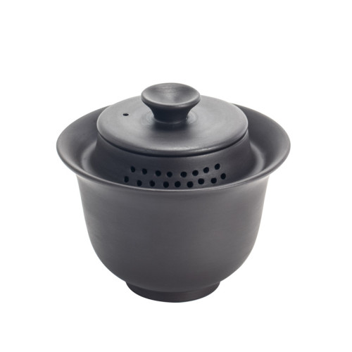 紫砂功夫茶具三才蓋碗手抓壺復古泡茶家用創意主人杯防燙中式茶碗