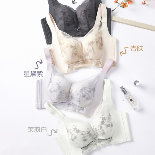 無鋼圈內衣女大胸顯小薄款吸汗超薄紙片杯聚攏調整型收副乳文胸罩