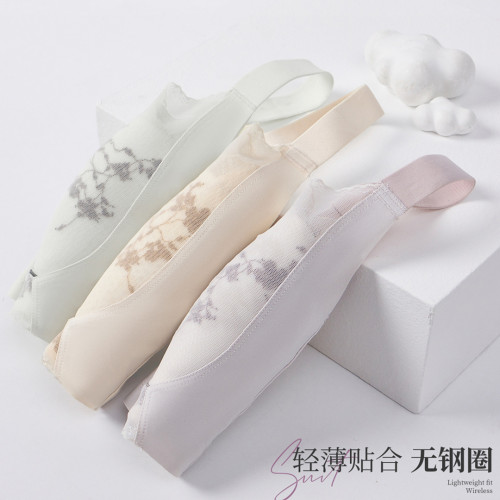 無鋼圈內衣女大胸顯小薄款吸汗超薄紙片杯聚攏調整型收副乳文胸罩