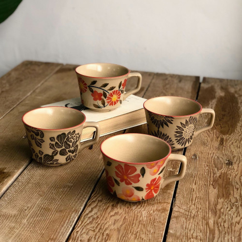 創意冰裂紋陶瓷杯花朵高顔值馬克杯輕奢家用辦公咖啡杯早餐牛奶杯 創意冰裂紋陶瓷杯花朵高顔值馬克杯輕奢家用辦公咖啡杯早餐牛奶杯