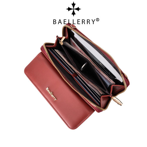 Baellerry新款女士單肩斜後背包簡約單拉鍊觸控螢幕手機包錢包
