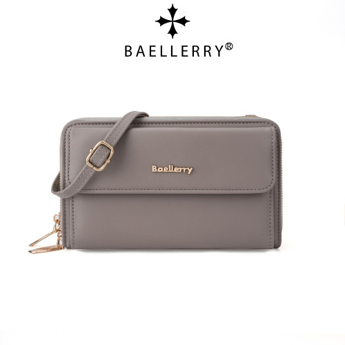 Baellerry新款女士單肩斜後背包簡約單拉鍊觸控螢幕手機包錢包