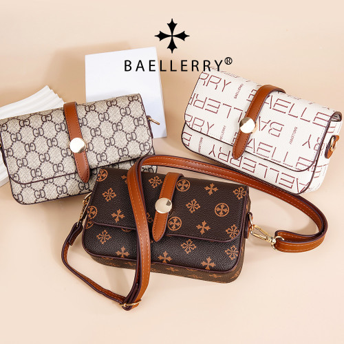 女士手機包新款Baellerry復古大容量單肩斜後背包吸釦錢包爆款