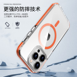 viseaon適用於蘋果15手機殼磁吸iphone14promax保護套透明防摔殼
