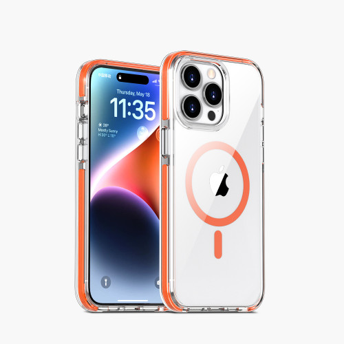 viseaon適用於蘋果15手機殼磁吸iphone14promax保護套透明防摔殼