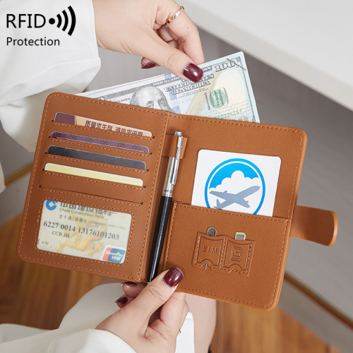 超薄RFID可攜式旅行護照夾2024新款簡約多功能信用卡錢夾証件包