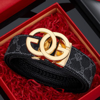 保羅皮帶男士真皮高級感自動釦合金腰帶男款時尚百搭褲帶