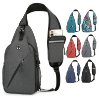 胸包多功能輕便運動收納後後背包商務簡約通勤百搭男斜後後背包