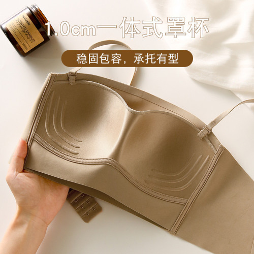 薄款內衣女性感u型無痕美背抹胸文胸無鋼圈小胸聚攏調整型收副乳
