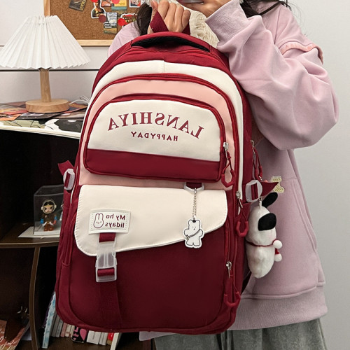 嚴選雙肩包森系簡約輕便百搭後背包大容量校園上課電腦學生書包