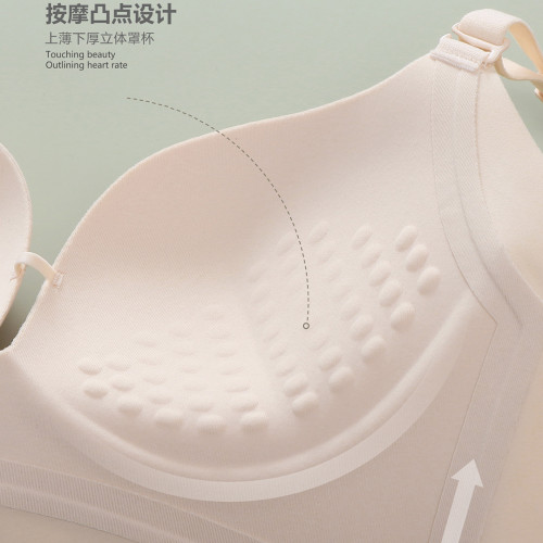 無痕光面罩杯一體式小胸聚攏文胸調整型文胸無鋼圈側收副乳女內衣