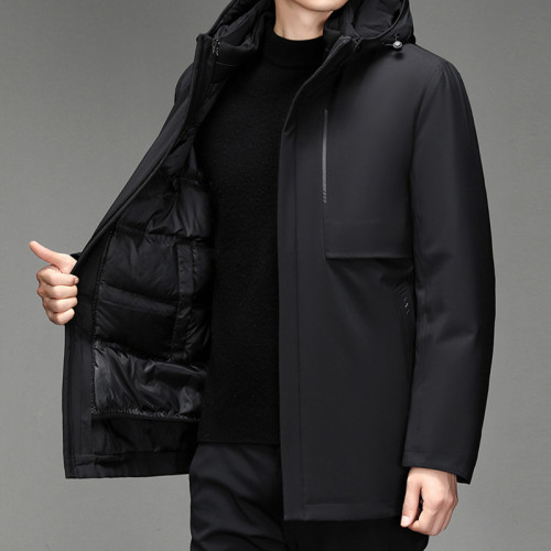 2025新款中老年羽絨服男中長款加厚爸爸裝外套大碼可脫卸內膽冬裝