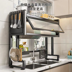 廚房洗碗池瀝水架家用餐具碟筷盤子收納置物架碳鋼水槽分層瀝水架