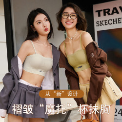 抹胸內衣女小胸聚攏無鋼圈手掌托杯文胸無痕調整型少女吊帶收副乳
