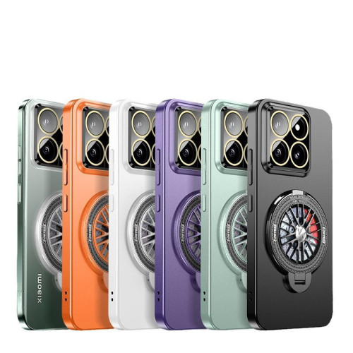 旋轉陀螺磁吸支架適用小米15手機殼全包磨砂紅米K70Pro防摔保護套