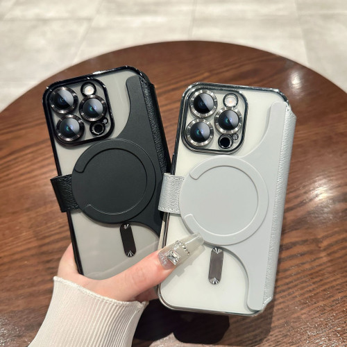 創意新品iPhone17電鍍手機殼繙蓋皮套適用蘋果17 pro磁吸16鏡頭膜