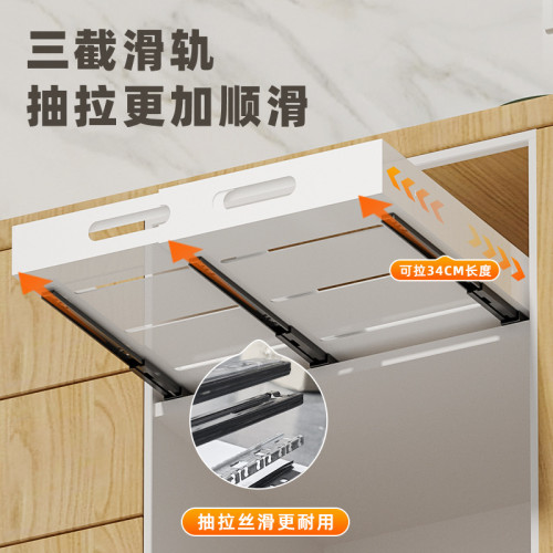 廚房可伸縮櫥櫃內抽屜置物架放碗碟鍋具拉籃儲物盒籃抽拉式收納架