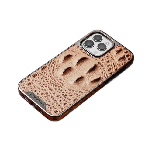 真皮鱷魚紋蘋果手機殼15promax適用皮套iPhone14全包13防摔12商務