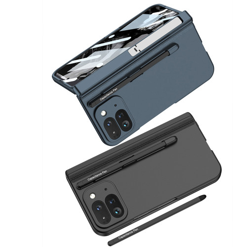 適用Google Pixel 9 Pro Fold 手機殼摺疊螢幕中軸全包帶手寫筆硬殼