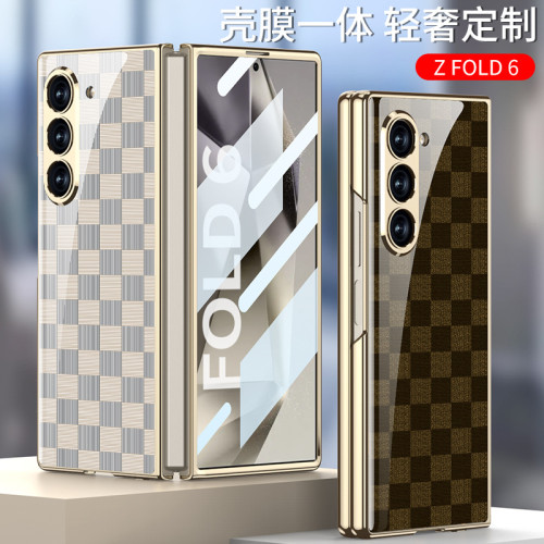 適用於三星摺疊螢幕FOLD6玻璃高清手機殼膜一體保護套防摔鋼化玻璃