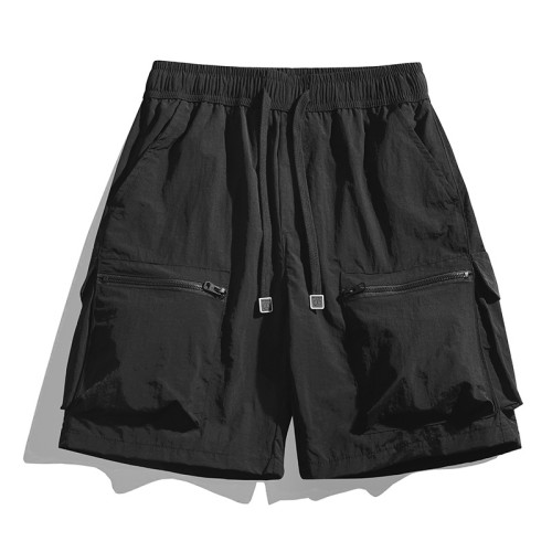 夏季工裝冰絲短褲男2025新款大碼速乾五分褲休閒薄款運動中褲