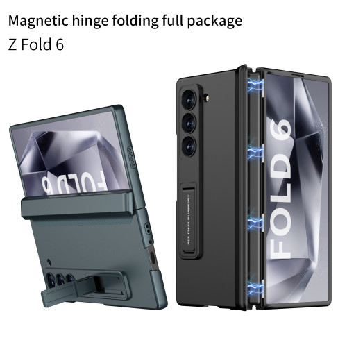 適用三星z Fold6手機殼摺疊螢幕手機殼鉸鏈全包殼支架f防摔套