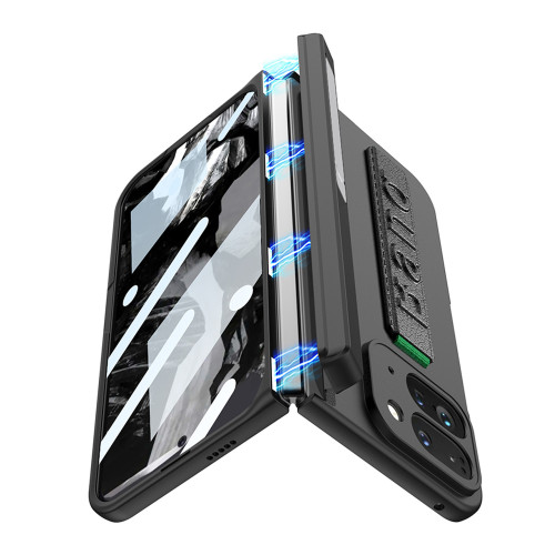 適用谷歌Pixel9 Pro Fold 腕帶保護套手機殼側包支架磁吸鉸鏈硬殼