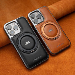 適用蘋果16promax手機殼旋轉支架磁吸iPhone15全包14防摔新款皮套