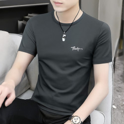 莫代爾棉高級男士短袖t恤2025新款夏季圓領速半袖潮流上衣裝涼感