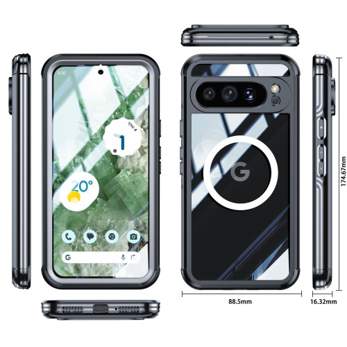 適用谷歌Pixel9/9Pro手機殼9ProXL透明三防密封防摔防塵手機全包