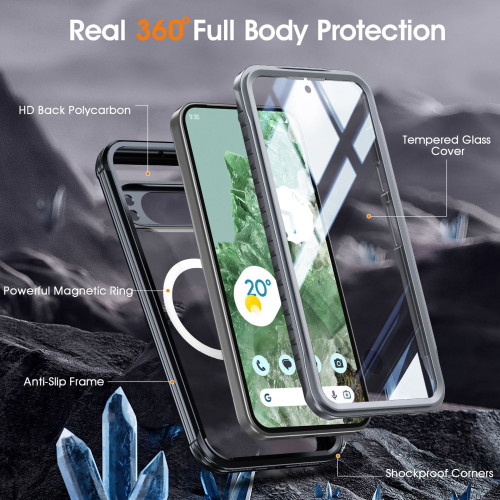 適用谷歌Pixel9/9Pro手機殼9ProXL透明三防密封防摔防塵手機全包