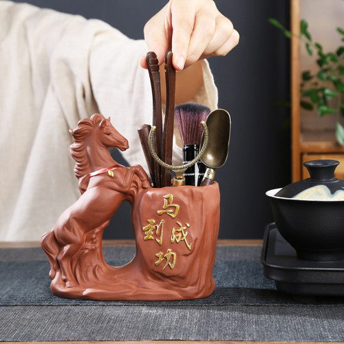 馬到成功茶道六君子功夫茶具配件普洱茶針茶刀茶勺茶刷茶夾大套裝