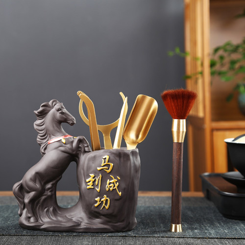 馬到成功茶道六君子功夫茶具配件普洱茶針茶刀茶勺茶刷茶夾大套裝