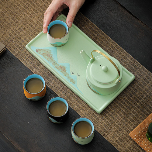 陶瓷功夫茶具套裝家用辦公手繪茶壺茶杯國潮風禮盒文創禮品