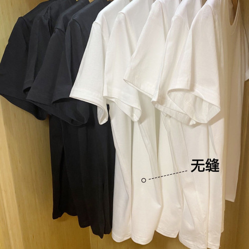 美式重磅不透男裝短袖T恤夏季寬松情侶同款純色打底衫純棉內搭女