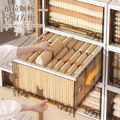 友耐收納箱抽屜式家用塑膠衣櫃衣服衣物儲物可折曡抽屜收納盒