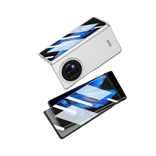 適用vivoxfold3pro手機殼磨砂無界殼膜x fold3摺疊螢幕保護套簡約套