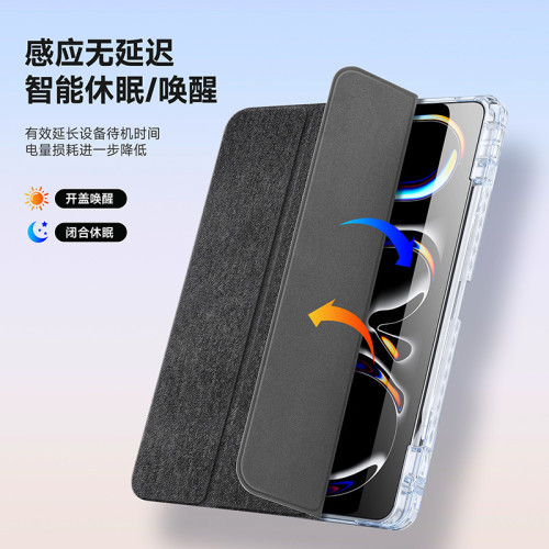 適用iPadPro11帶筆槽平板保護套iPadAir13三折彩繪保護殼