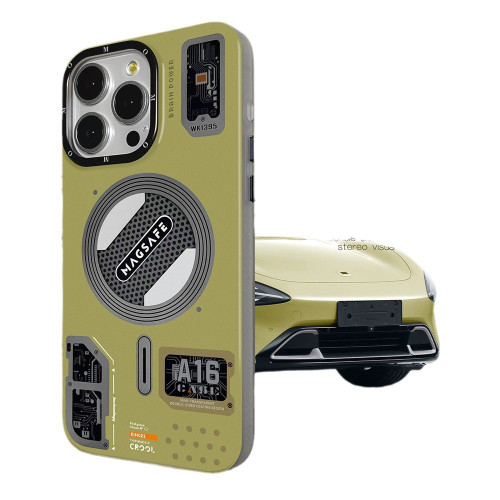 科技風磁吸潮殼適用蘋果15Promax手機殼磨砂iPhone14防摔保護套11
