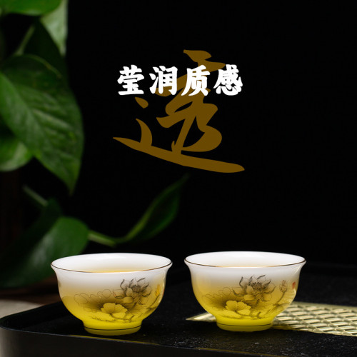 冰種羊脂玉白瓷茶具套裝家用高檔三才蓋碗功夫茶具泡茶杯整套禮盒