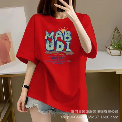 ins超火白色短袖t恤女重磅純棉美式正肩oversize潮牌寬松半袖上衣